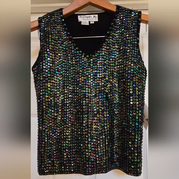 Joseph Multicolor Sequin Tank Top - Picture 4 of 9